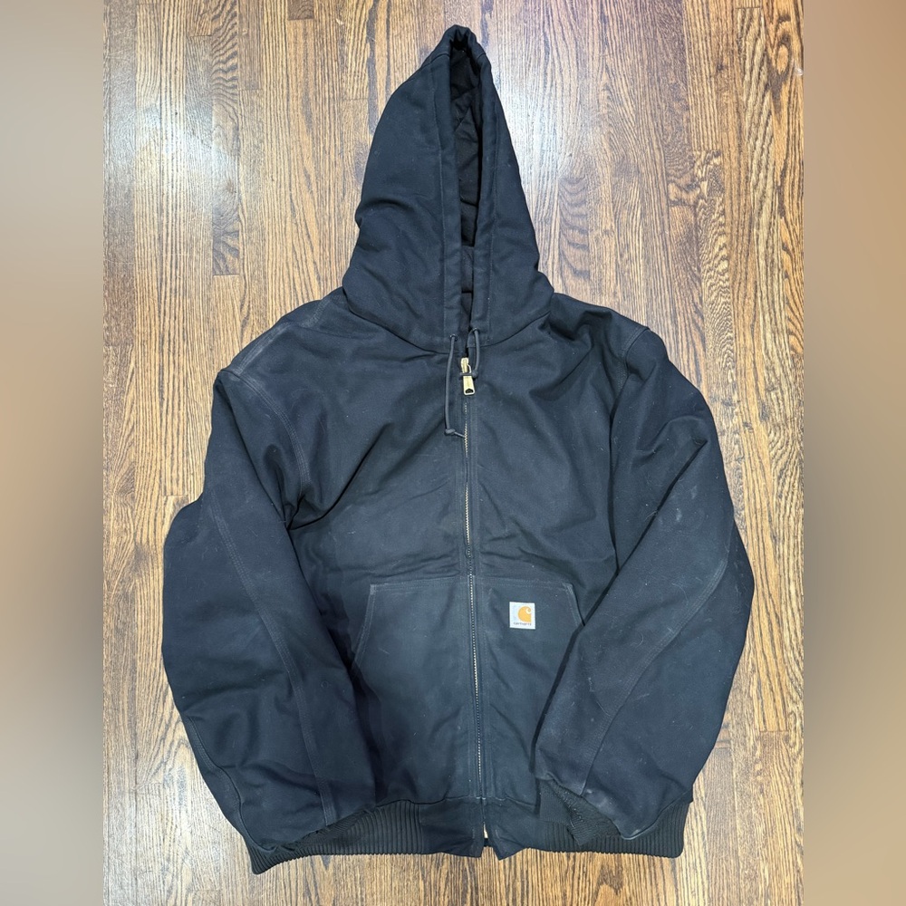 Carhartt Black Quilt Lined Workwear Work Wear Jacket Coat